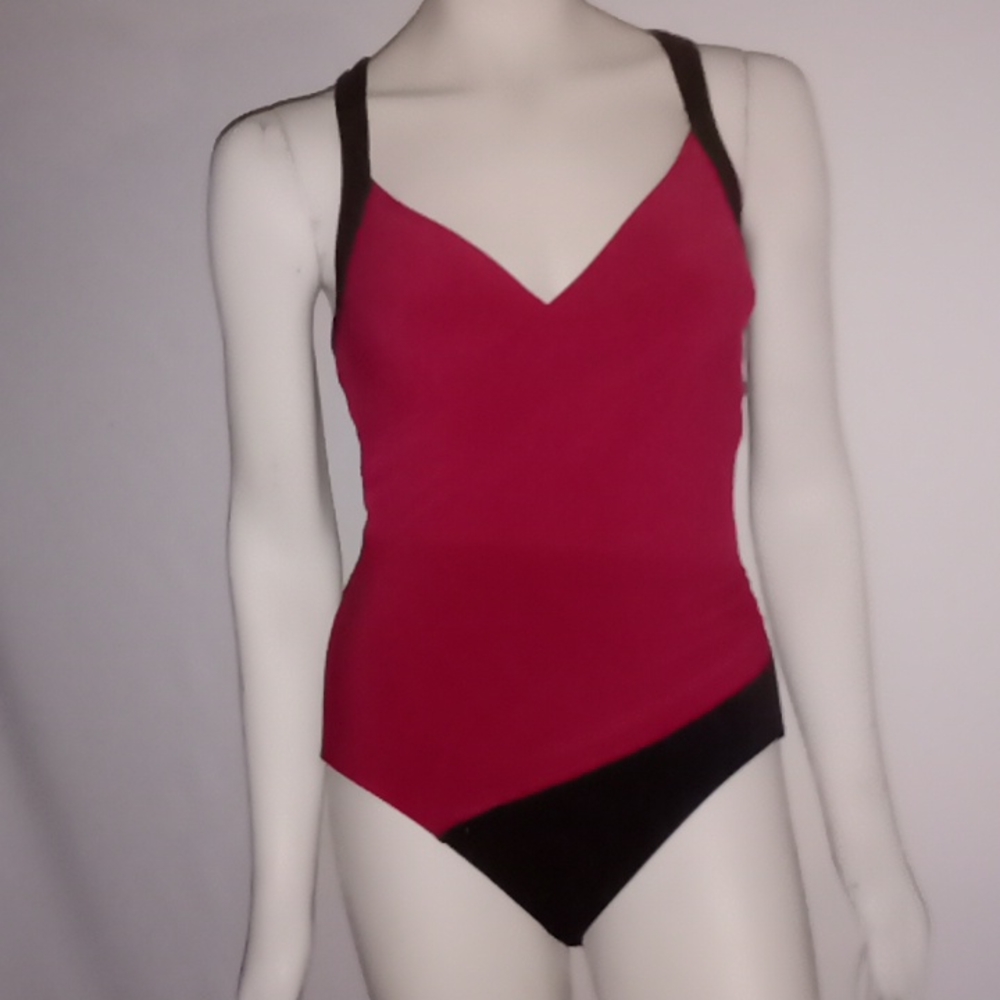 NWOT "Aqua Green" red/black 1 PC. Bathingsuit